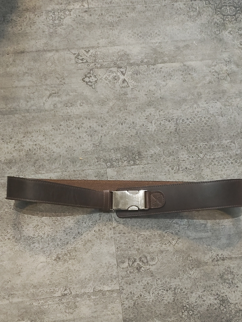 Tristan Ladies's Brown Leather Belt with Silver Buckle